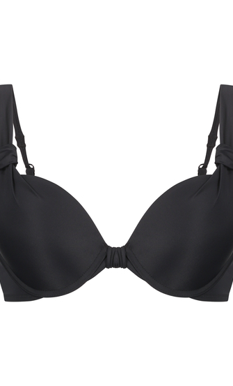 Top de bikini con aros preformado Luxe Copa E +, Negro
