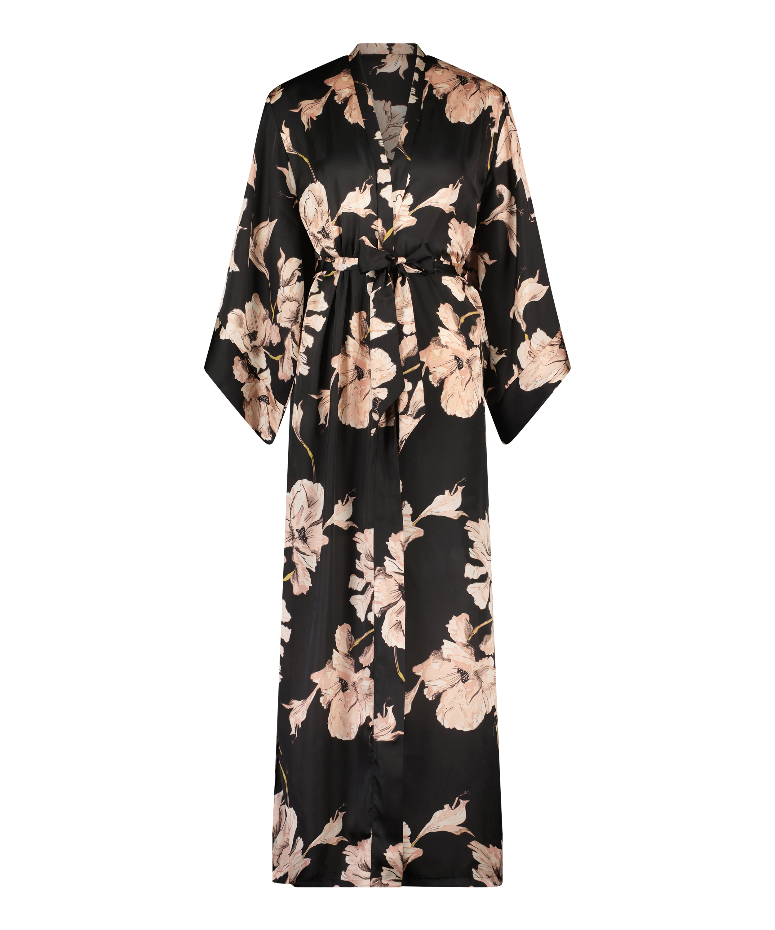 Kimono Satin Bloom, Negro, main