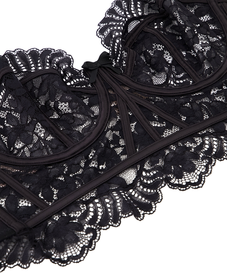 Sujetador longline con aros sin relleno Jamie, Negro