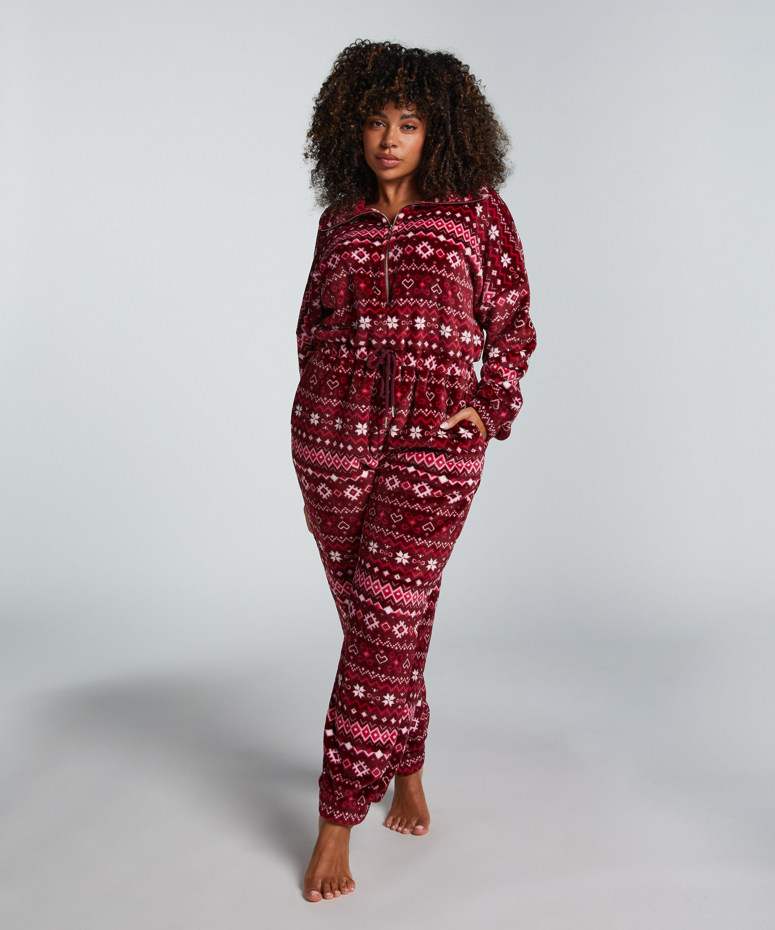 Pijama de una pieza de vellón, Rojo