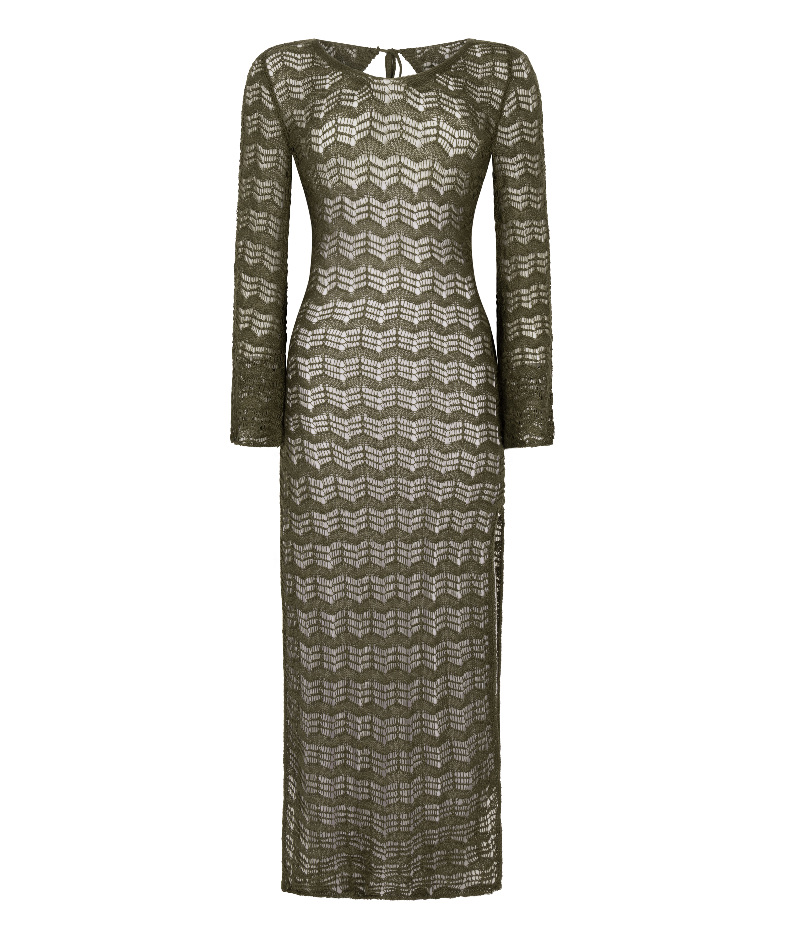 Vestido maxi de ganchillo, Verde, main