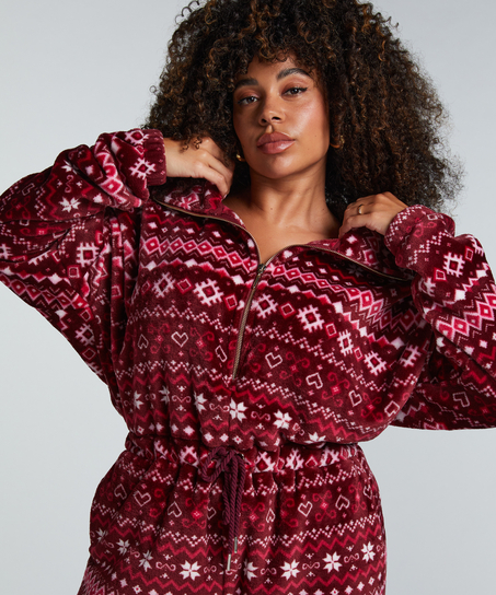 Pijama de una pieza de vellón, Rojo