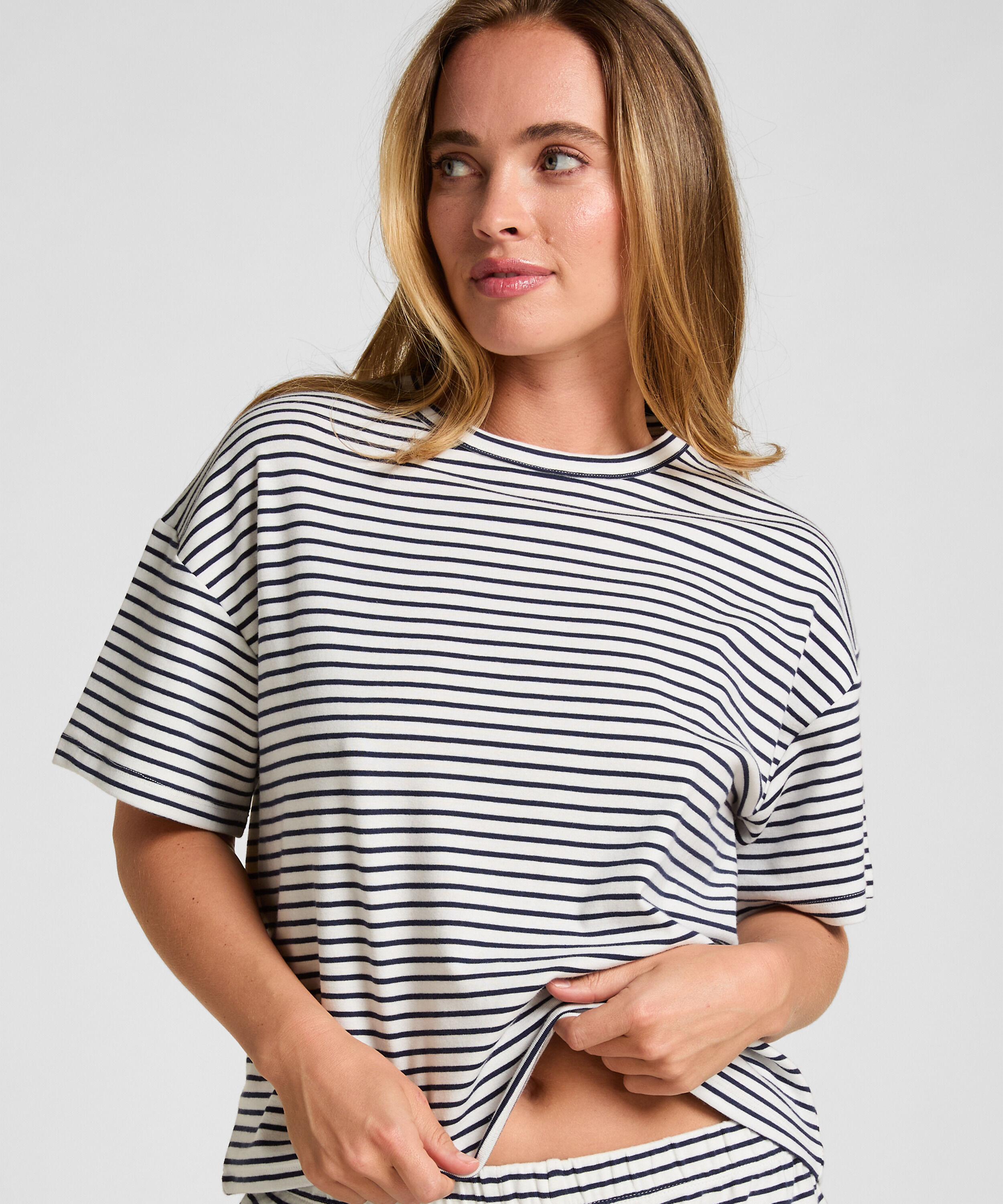 Top de Pijama Rayas Jersey, Azul