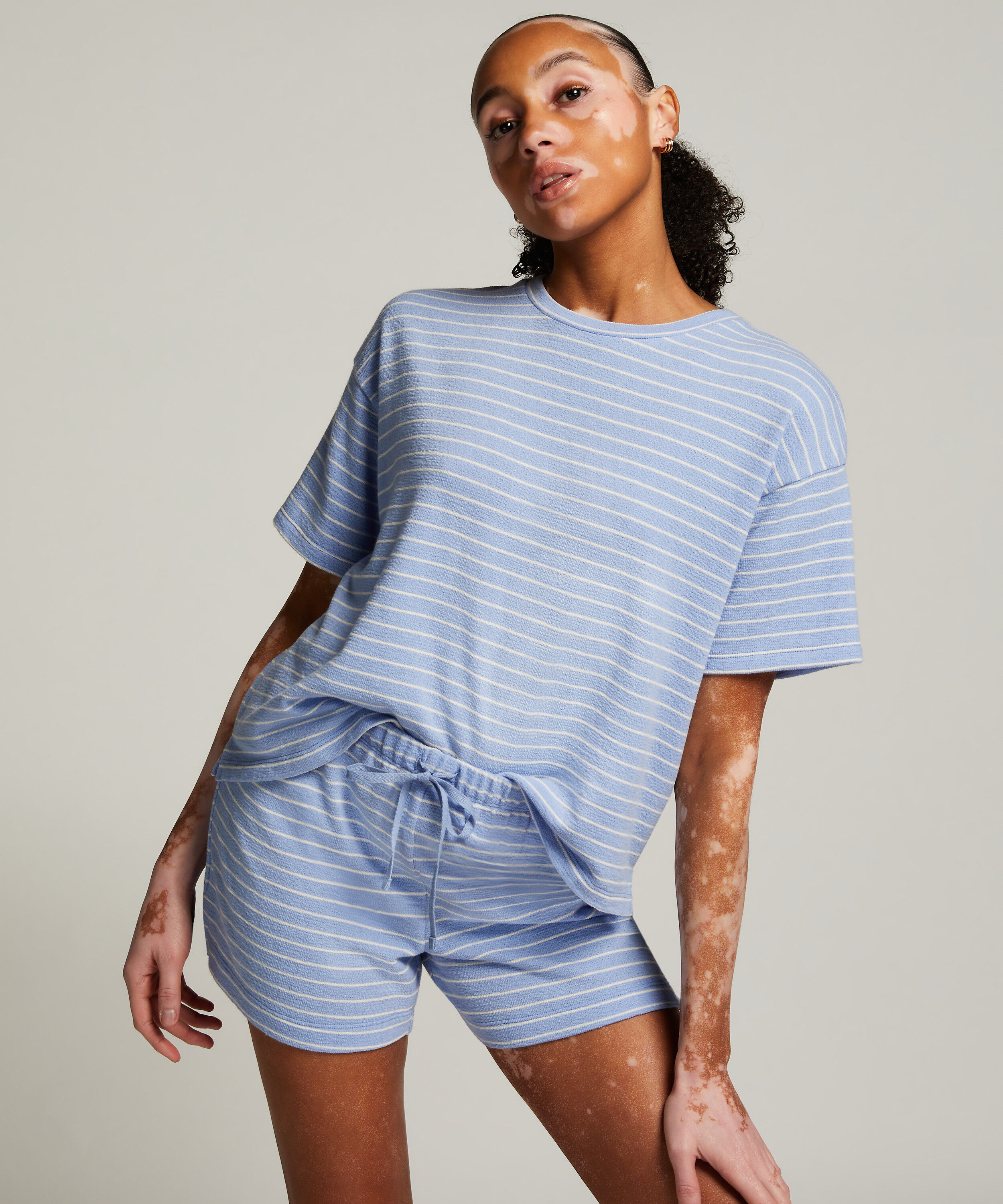 Pantalón corto de algodón, Azul