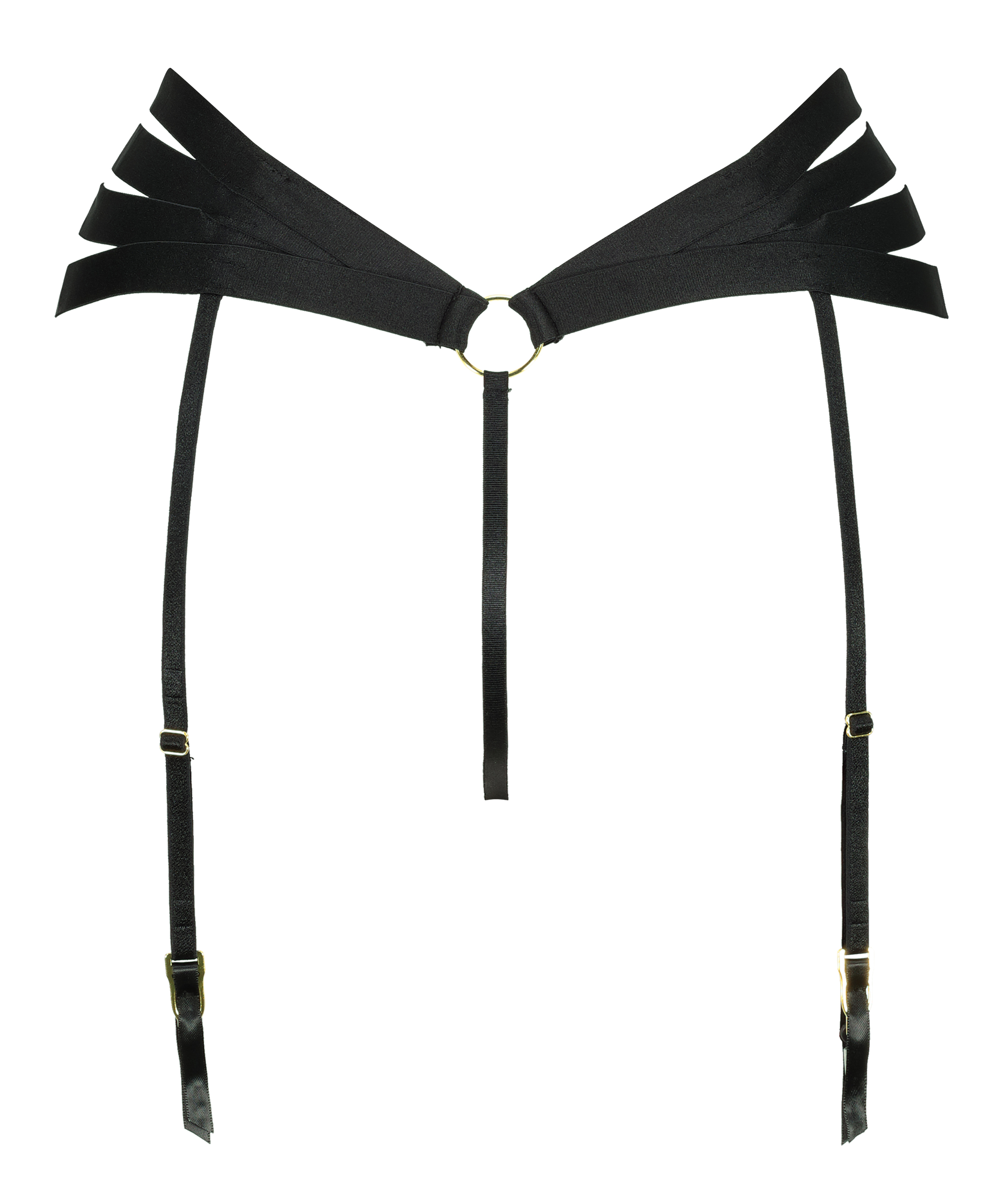 Tanga de tiro alto Femme, Negro, main