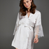 Kimono de sat&eacute;n Lily, Blanco