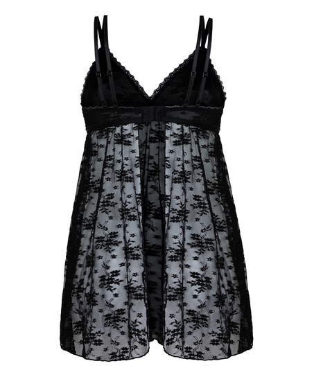 Babydoll Darcy de Encaje Floral, Negro
