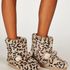 Zapatillas con estampado de leopardo, Beige