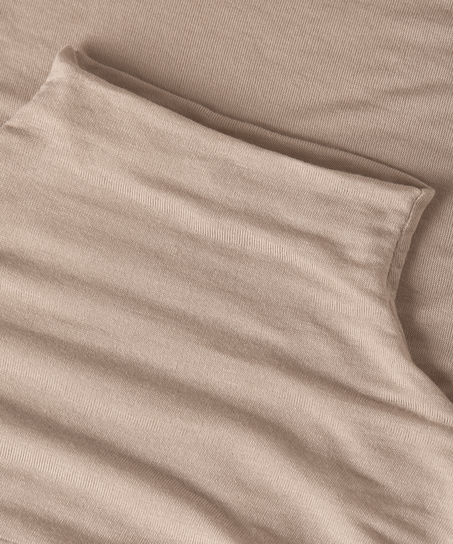 Camiseta de cachemir con cuello alto super suave, Marr&oacute;n