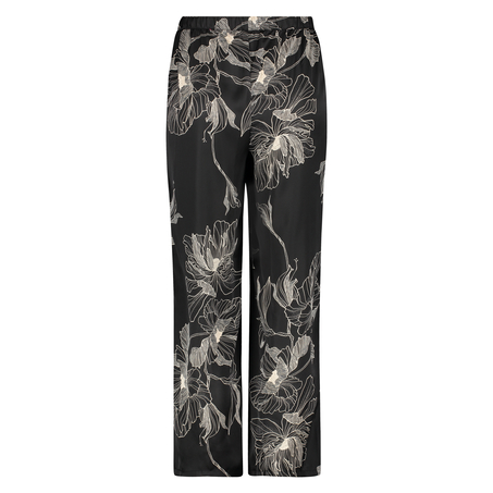 Petite Pantal&oacute;n palazzo satinado Lotus, Negro