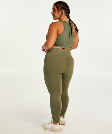 HKMX Leggings deportivos sin costuras y de cintura alta, Verde