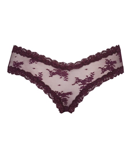 Brasile&ntilde;a en forma de V burn-out mesh, Morado