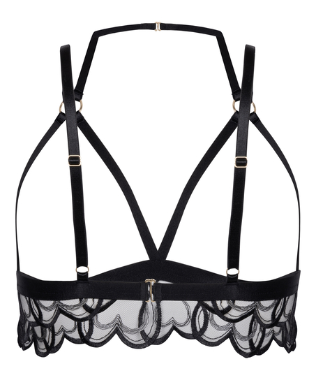 Bralette abierto Olivia, Negro