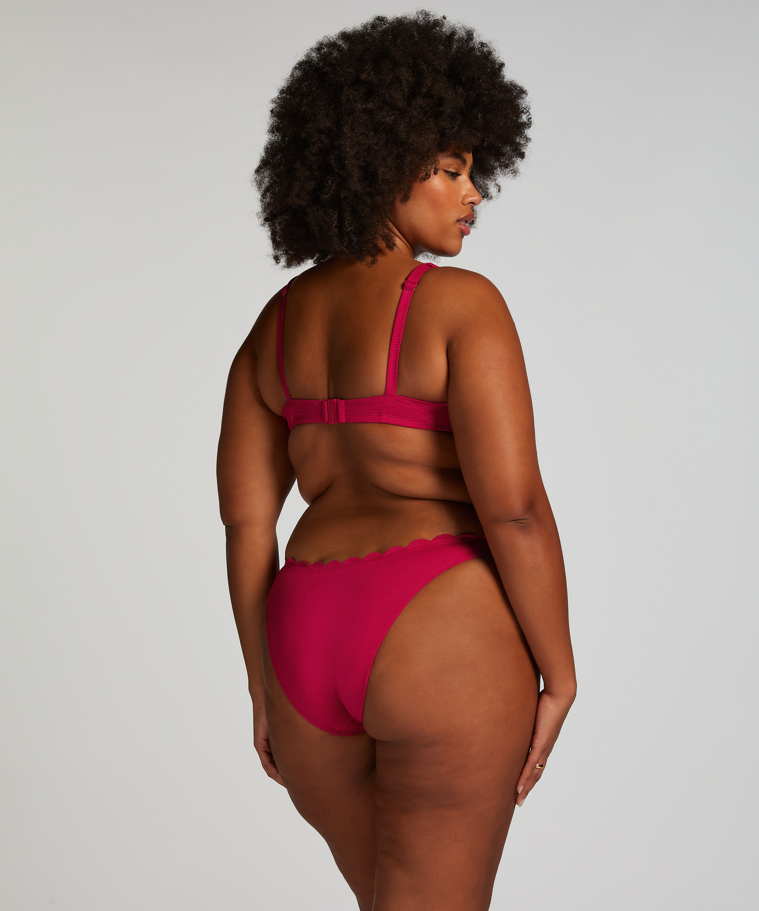 Top de bikini de aros no preformado Scallop, Rosa, main