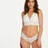 Brasile&ntilde;a en forma de V burn-out mesh, Blanco