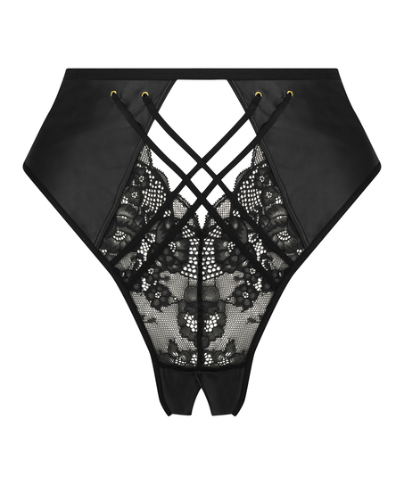 Brasileña con entrepierna abierta de cintura alta Melissa, Negro