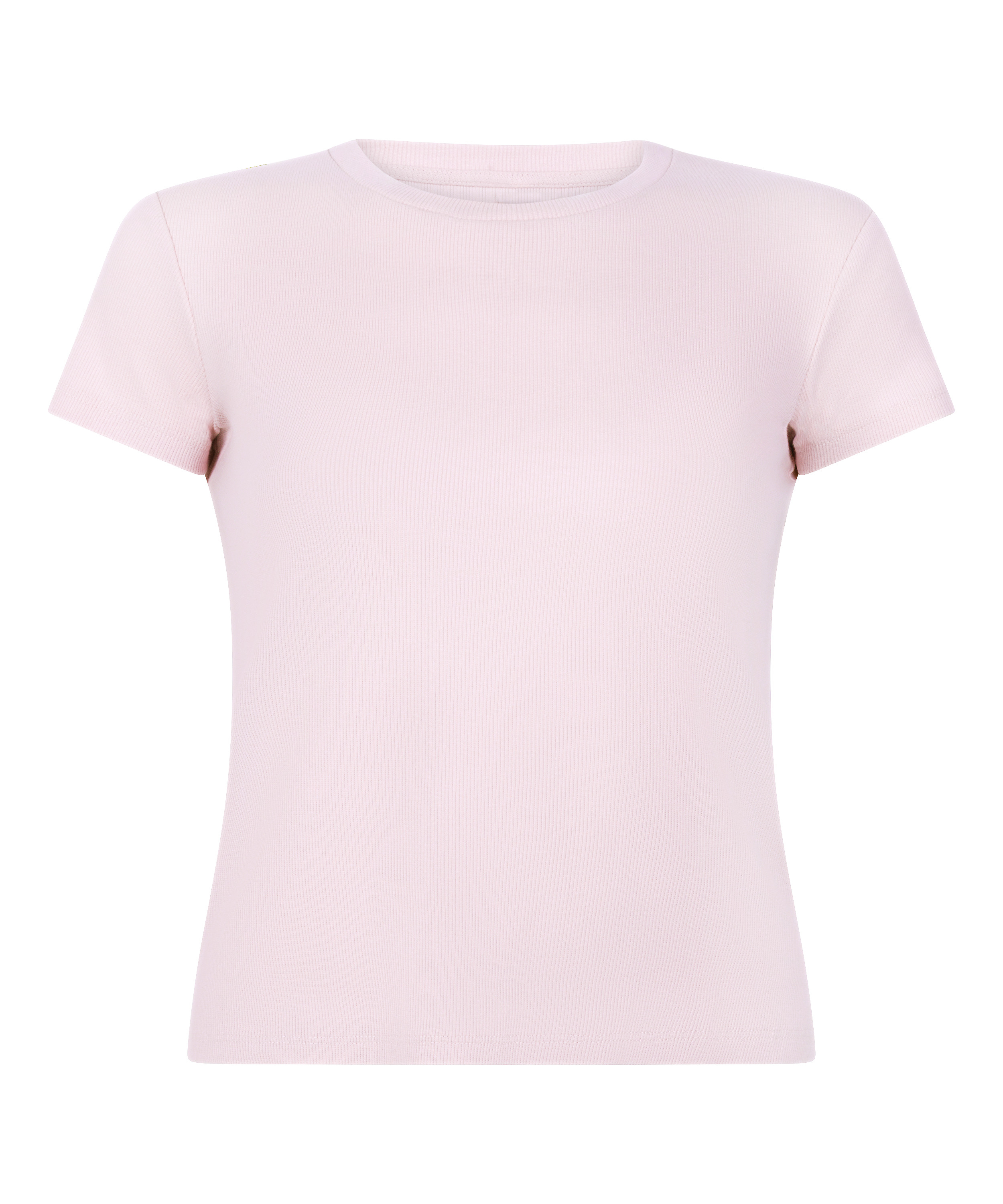 Top de pijama de manga corta rib crew neck, Rosa, main