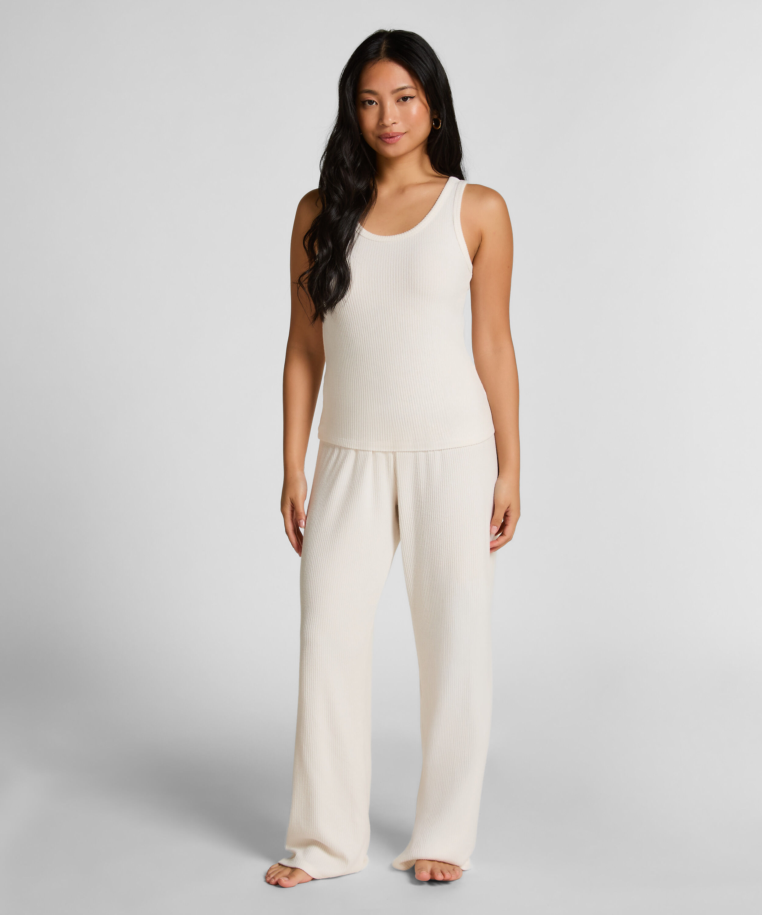 Camiseta de punto cepillado acanalado