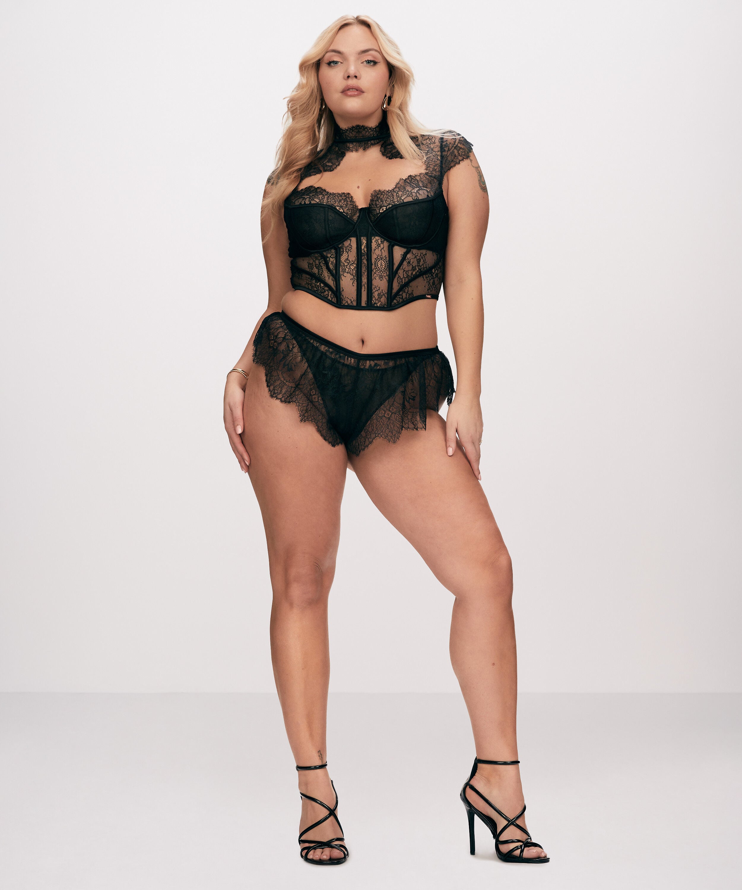 Braguita francesa Lace Camille, Negro