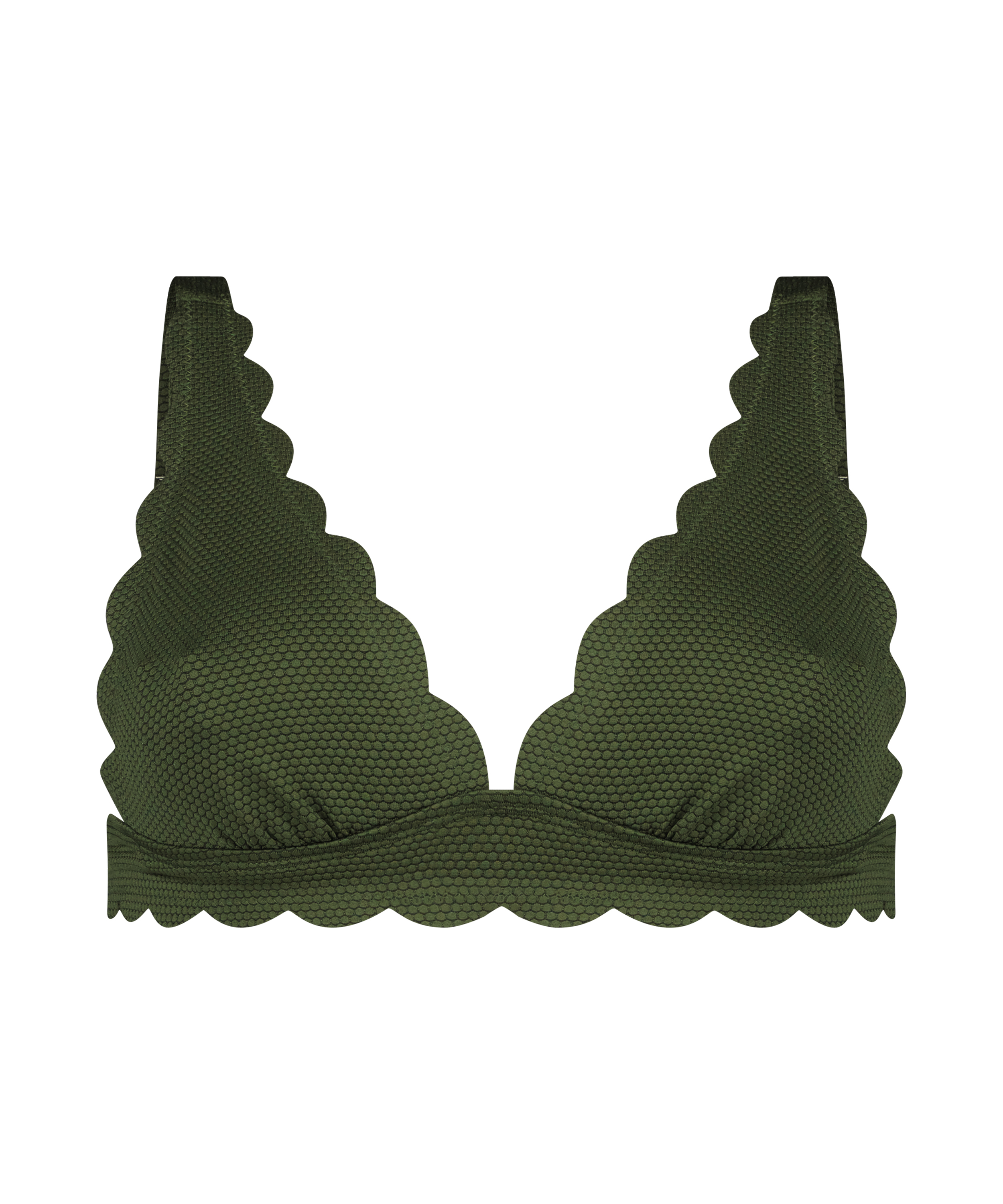 Top de bikini triangular Scallop, Verde, main