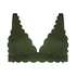 Top de bikini triangular Scallop, Verde