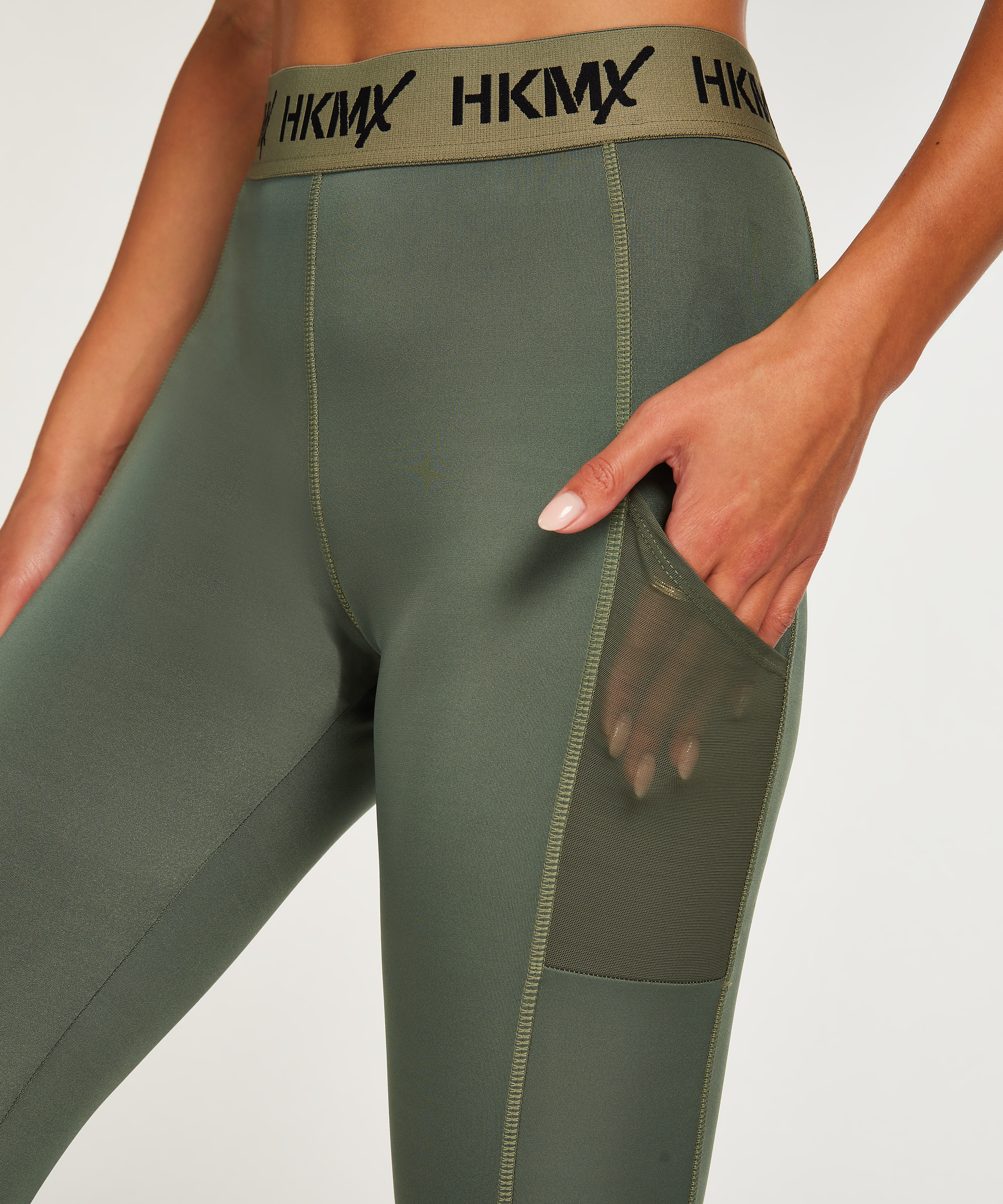 Leggings deportivos de cintura regular HKMX, Verde, main