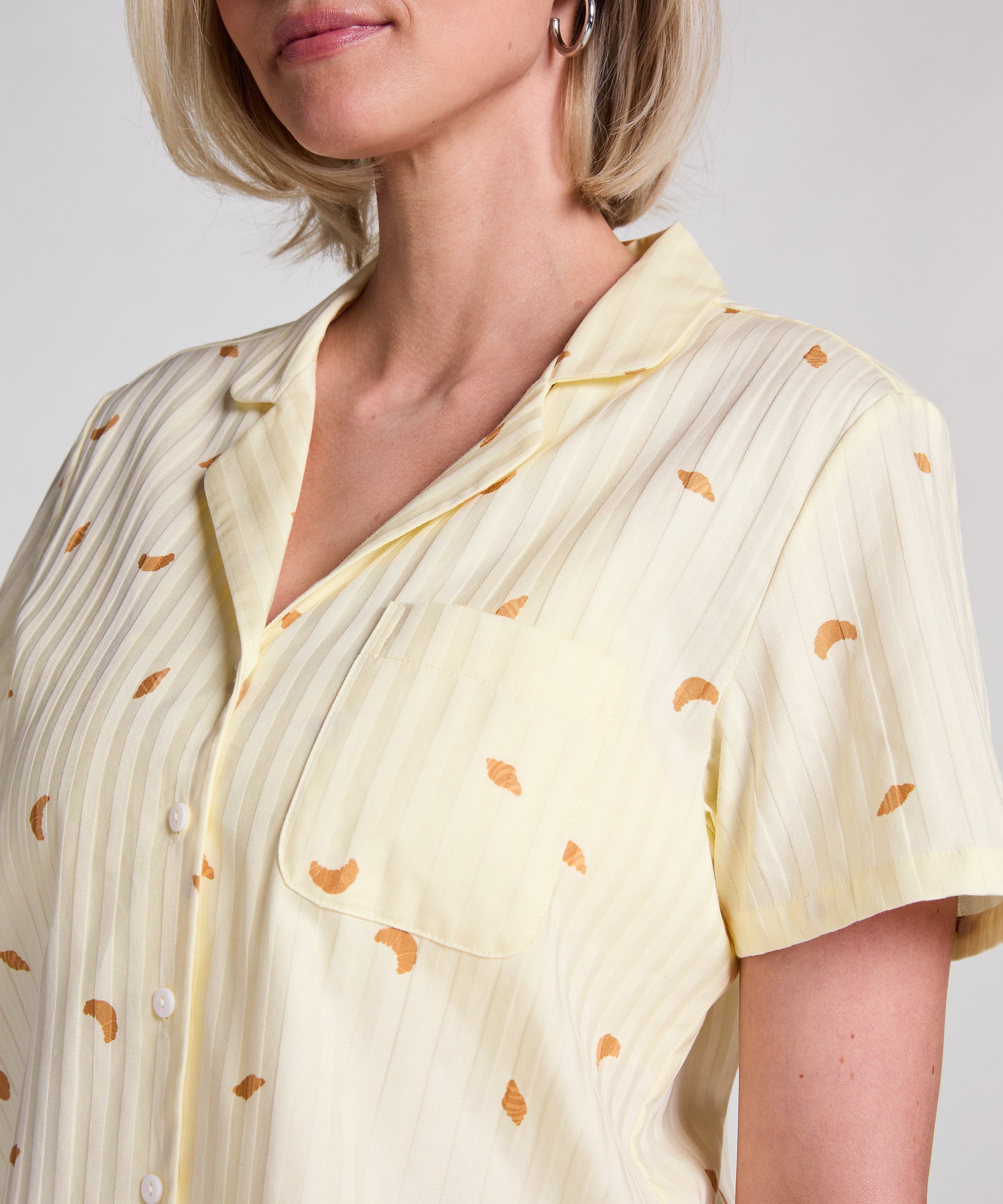 Top a rayas de algod&oacute;n Jacket, Amarillo, main