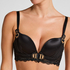 Sujetador de aros longline push-up acolchado Avela, Negro