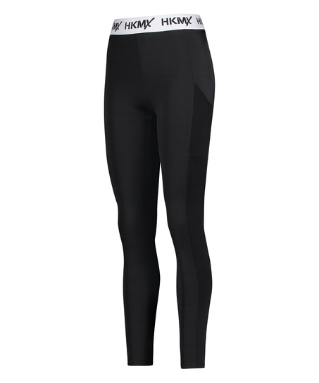 Leggings deportivos de cintura regular HKMX, Negro