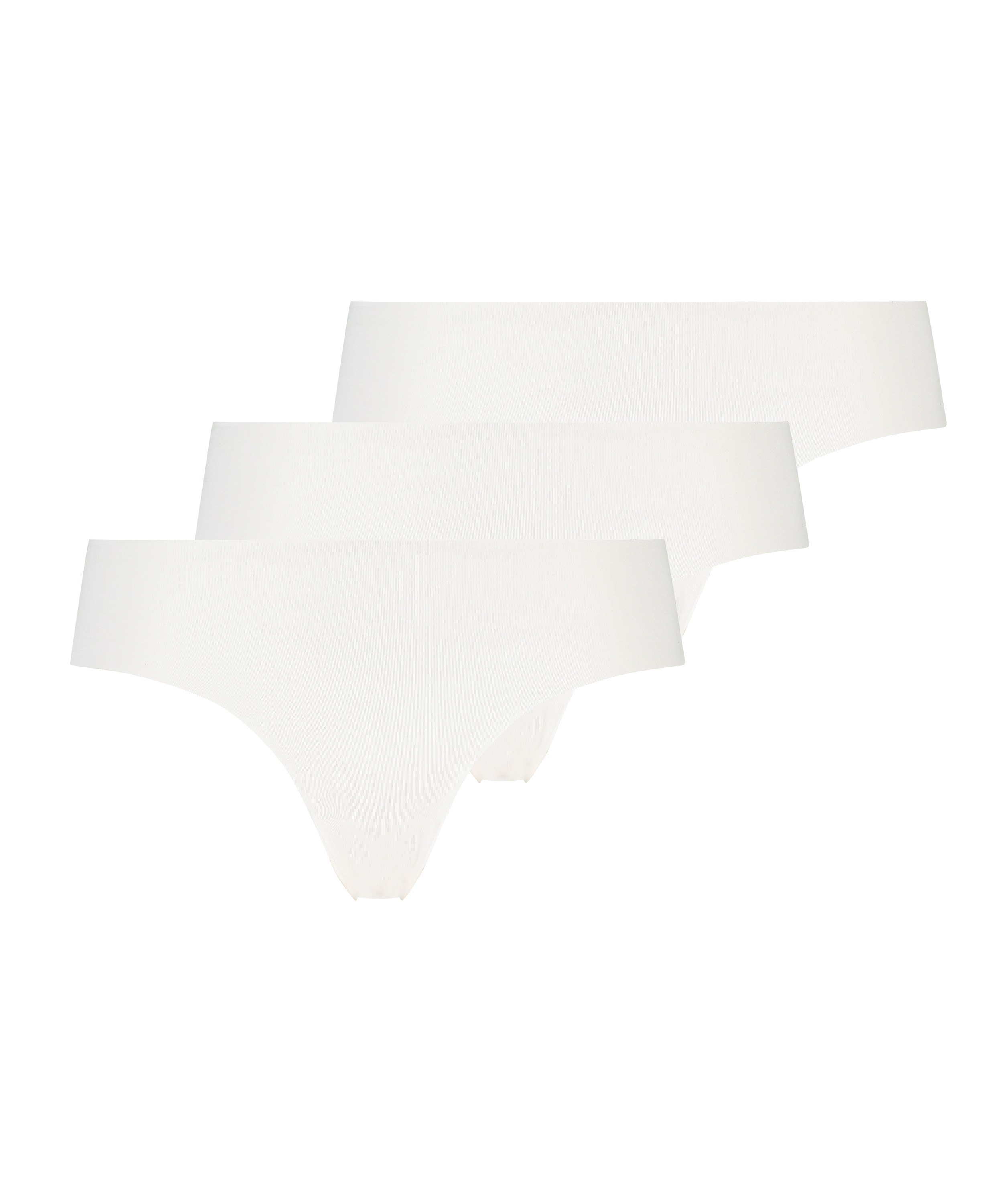 Lote de 3 braguitas brasileñas invisibles, Blanco, main