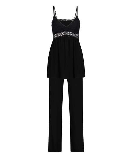 Conjunto de pijama Vera Lace, Negro