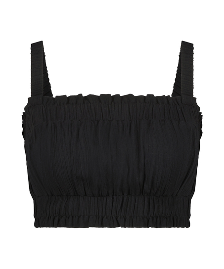 Crop top Ruched, Negro