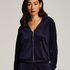 Chaqueta con capucha de terciopelo, Azul