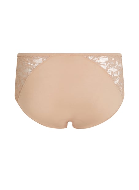 Superslip midi de encaje, Beige