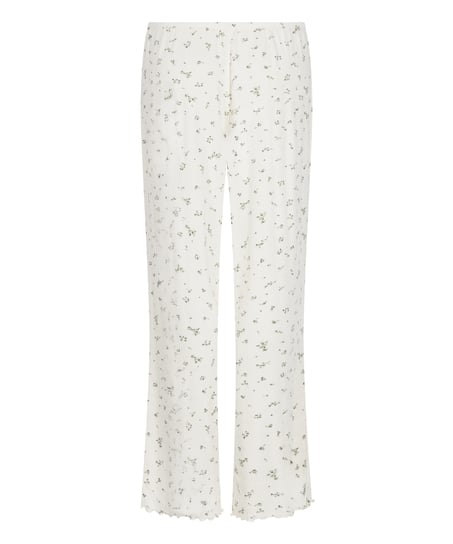 Pyjama Pant Loose Pointelle, Blanco