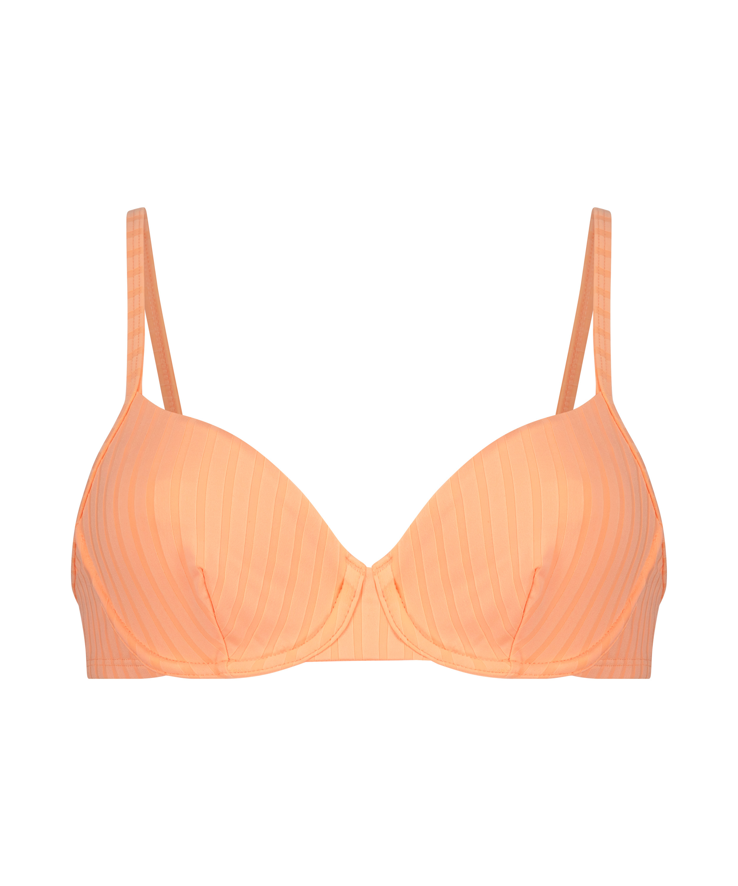 Top de bikini con aros sin relleno Gili Rib, Naranja, main