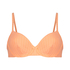 Top de bikini con aros sin relleno Gili Rib, Naranja