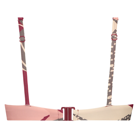 Top de bikini de aros no preformado Print Game, Rosa