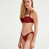Top de bikini de aros preformado sin tirantes Cali Doutzen Copas A-E, Rojo