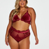 Tanga de corte alto Maureen Rebecca Mir, Rojo