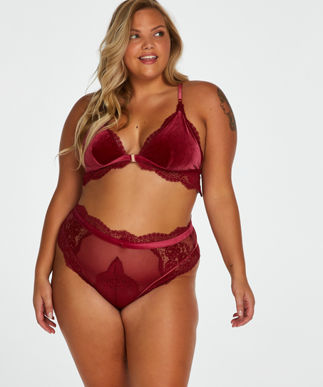 Tanga de corte alto Maureen Rebecca Mir, Rojo