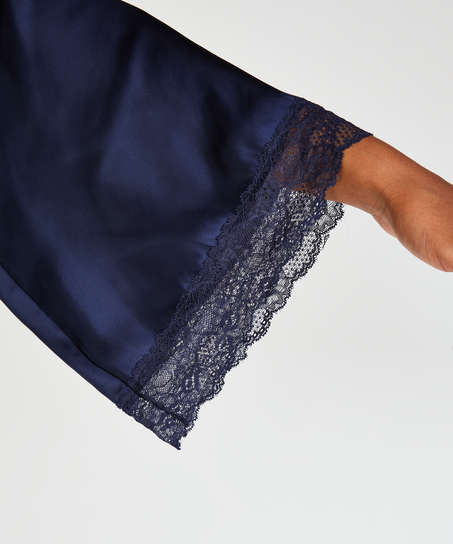 Petite Kimono de sat&eacute;n meili, Azul