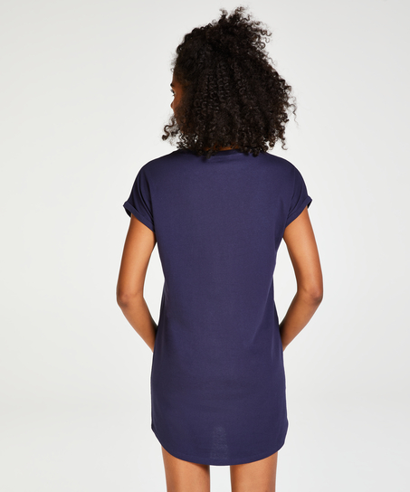 Camis&oacute;n de escote redondo, Azul