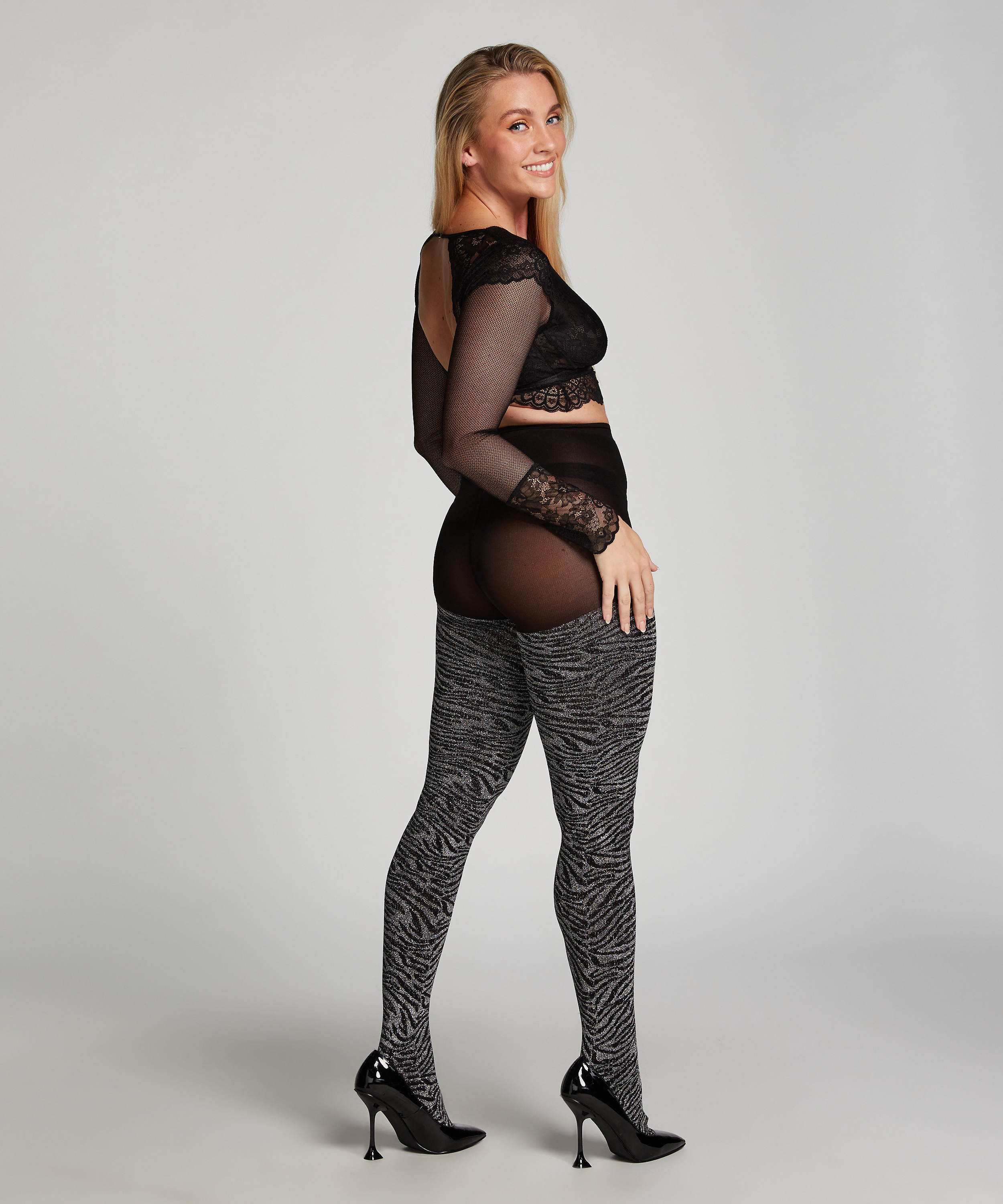 Medias autoregentes de 50 denieres de cebra, Negro, main