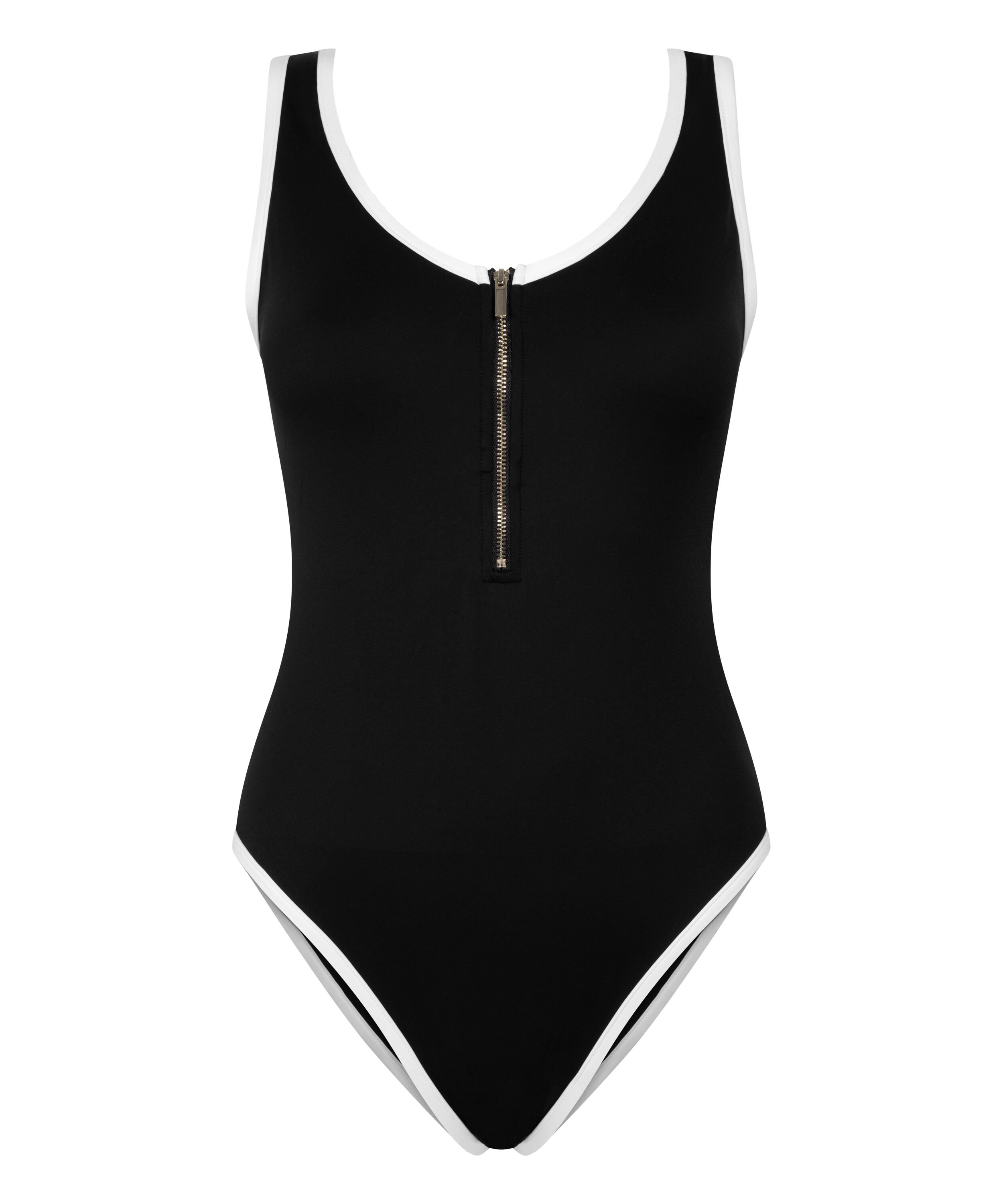 Ba&ntilde;ador con cremallera Neoprene Mono, Negro