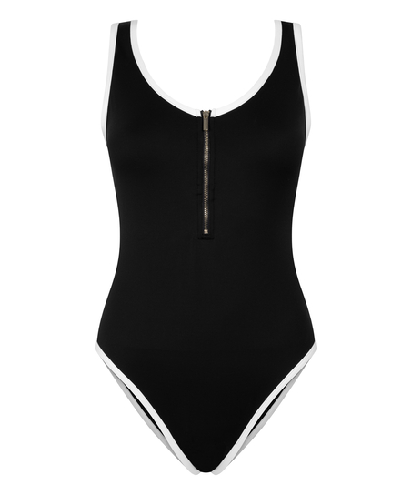Ba&ntilde;ador con cremallera Neoprene Mono, Negro
