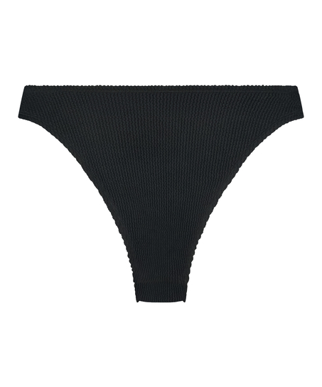 Braguita de Bikini de Corte Alto Crinkle, Negro