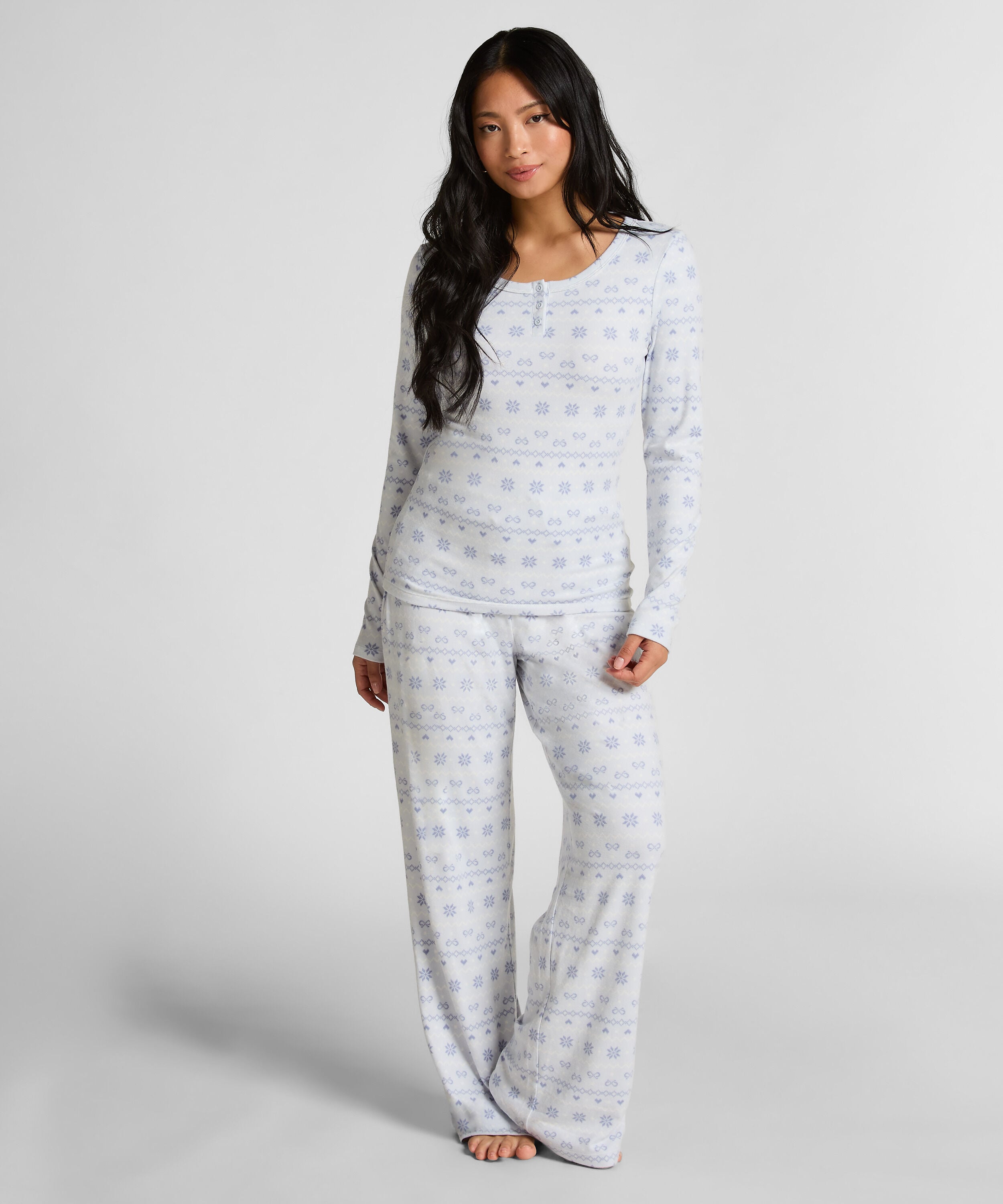 Conjunto de pijama de punto Fairisle, Azul
