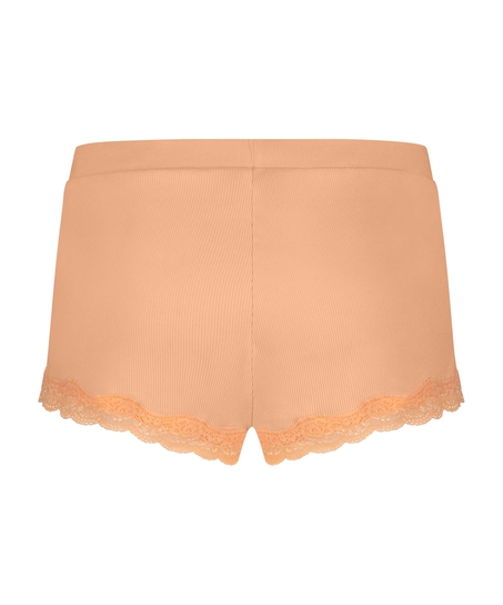 Shorts de canalé de encaje, Rosa