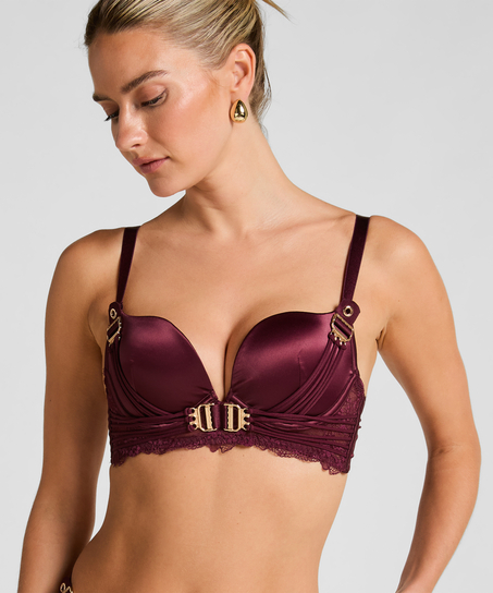 Sujetador de aros longline push-up acolchado Avela, Rojo
